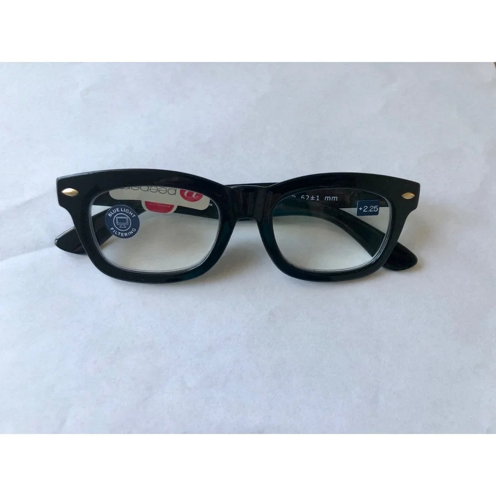 New Lois Black PEEPERS BLUE LIGHT FILTERING Readers +2.25